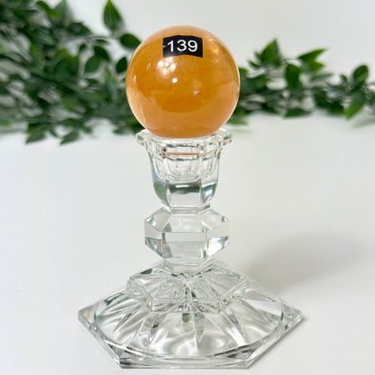 Honey Calcite Sphere #139