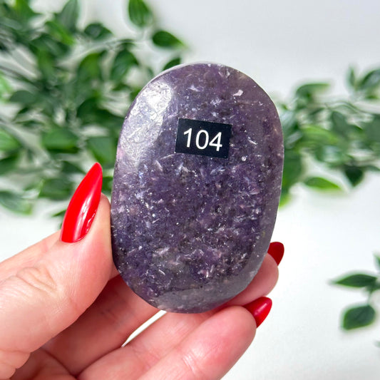 Lepidolite Palm Stone #104