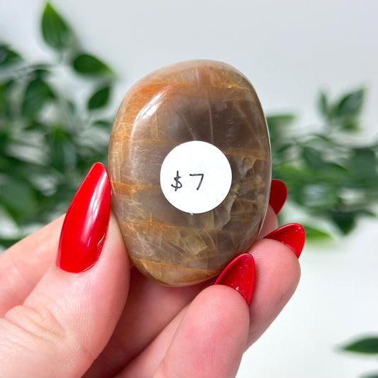 Peach Moonstone Palm Stone #103