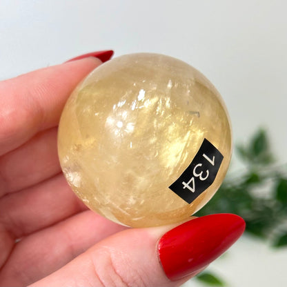 Honey Calcite Sphere #134