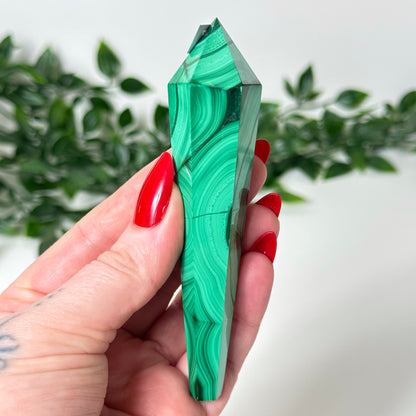 High Quality Malachite Wand with Stand #37