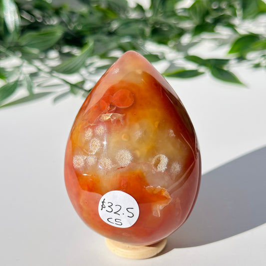 Carnelian Druzy Egg C5