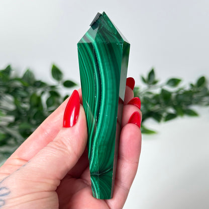 High Quality Malachite Wand with Stand #34