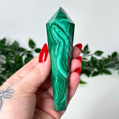 High Quality Malachite Wand with Stand #33