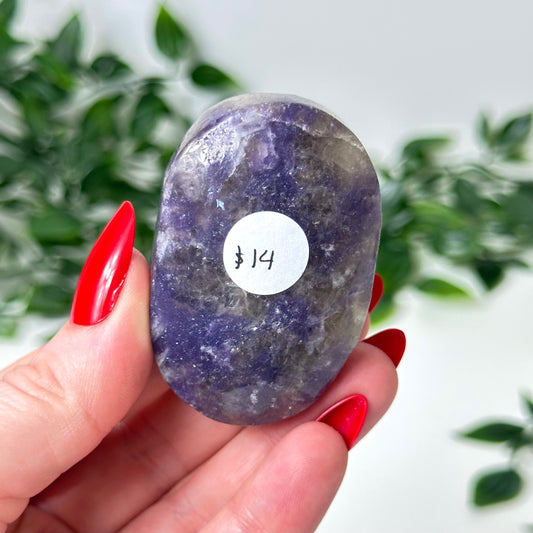 Lepidolite Palm Stone #110