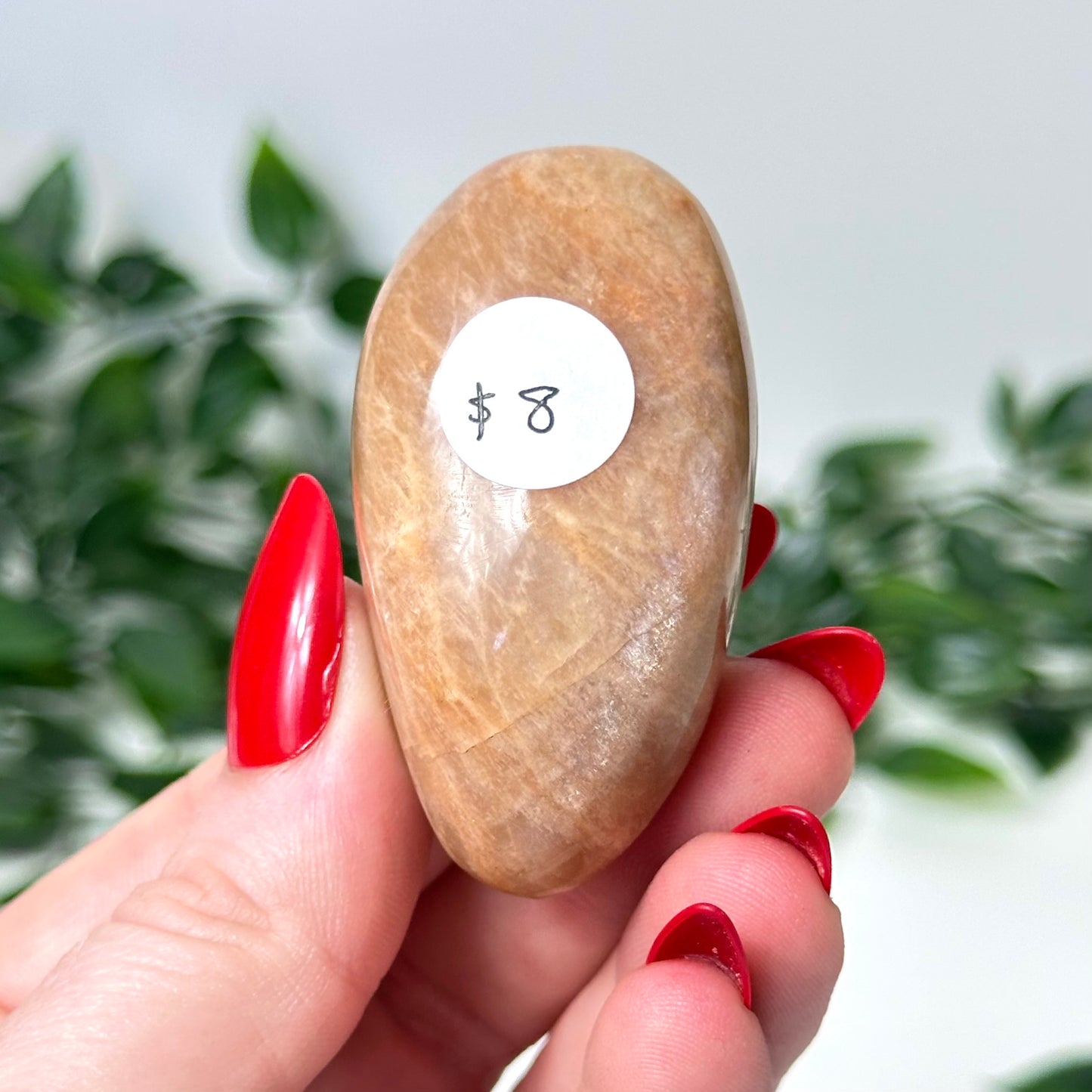 Peach Moonstone Palm Stone #102