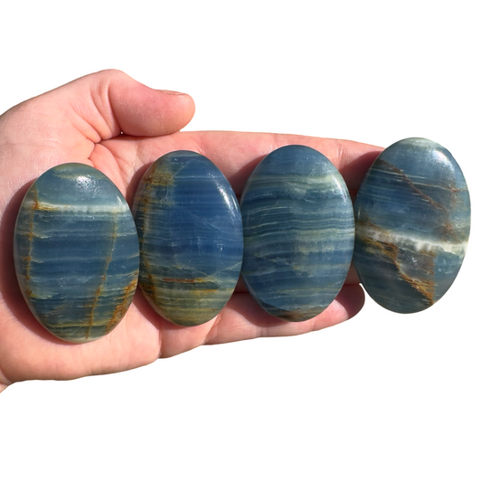 Blue Onyx Palm Stones