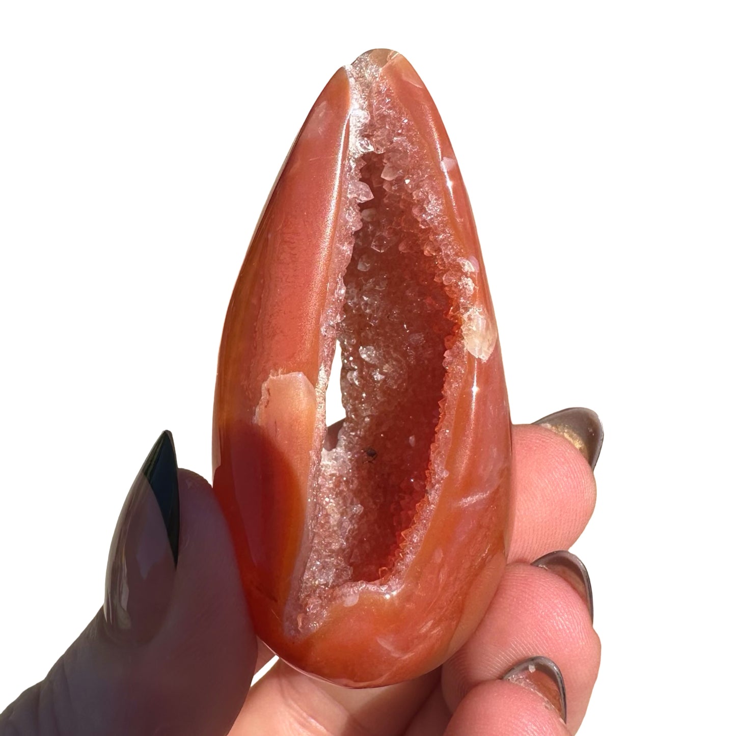 Carnelian Druzy Egg C11