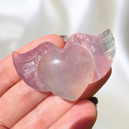 Lavender Fluorite Heart w/ Wings