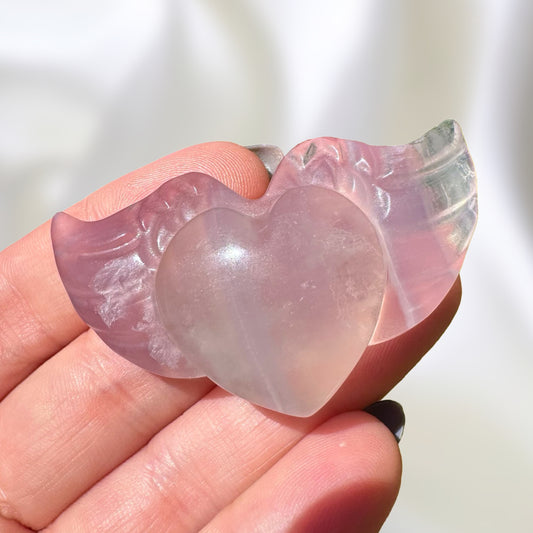 Lavender Fluorite Heart w/ Wings