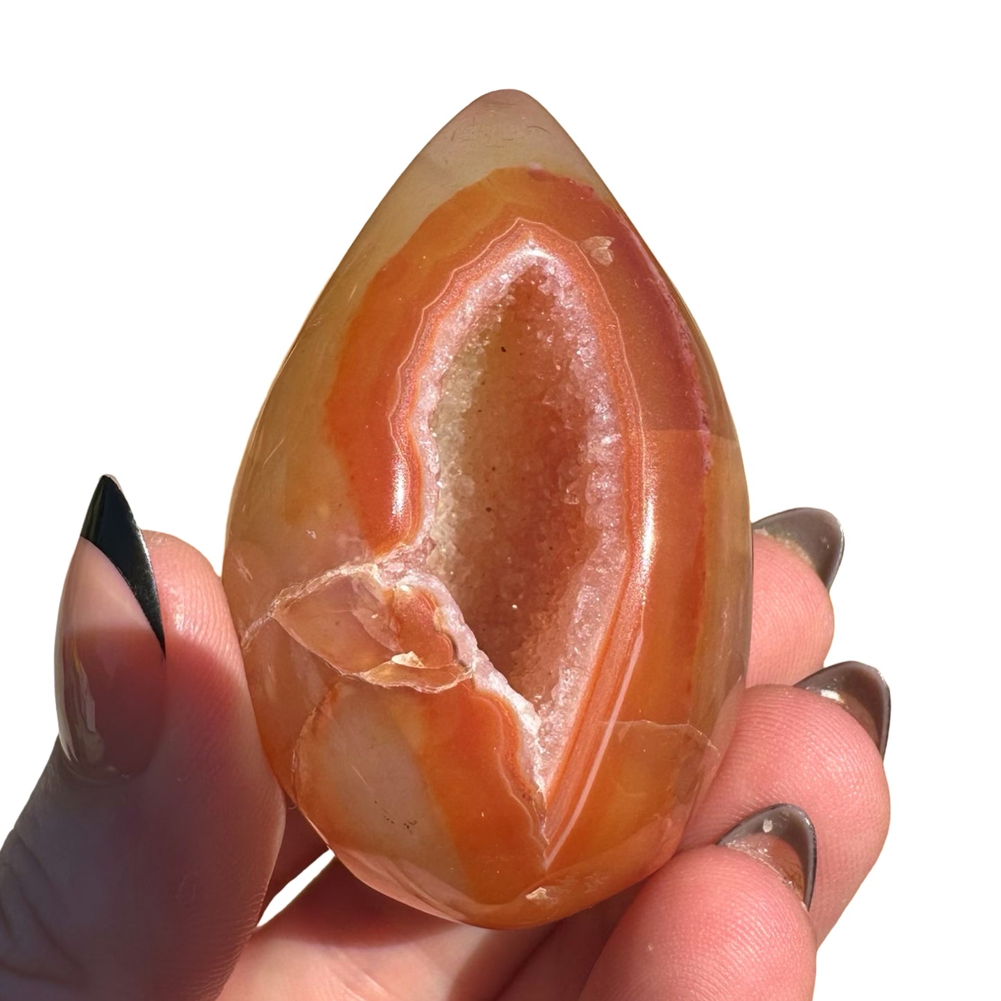 Carnelian Druzy Egg C9