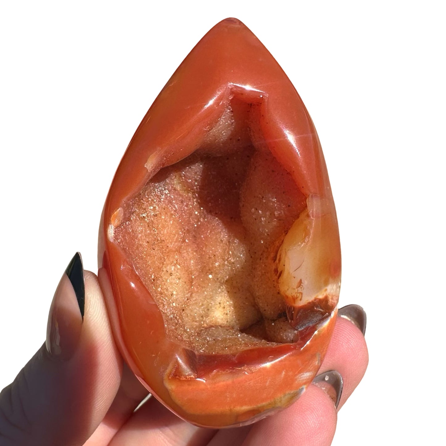 Carnelian Druzy Egg C1