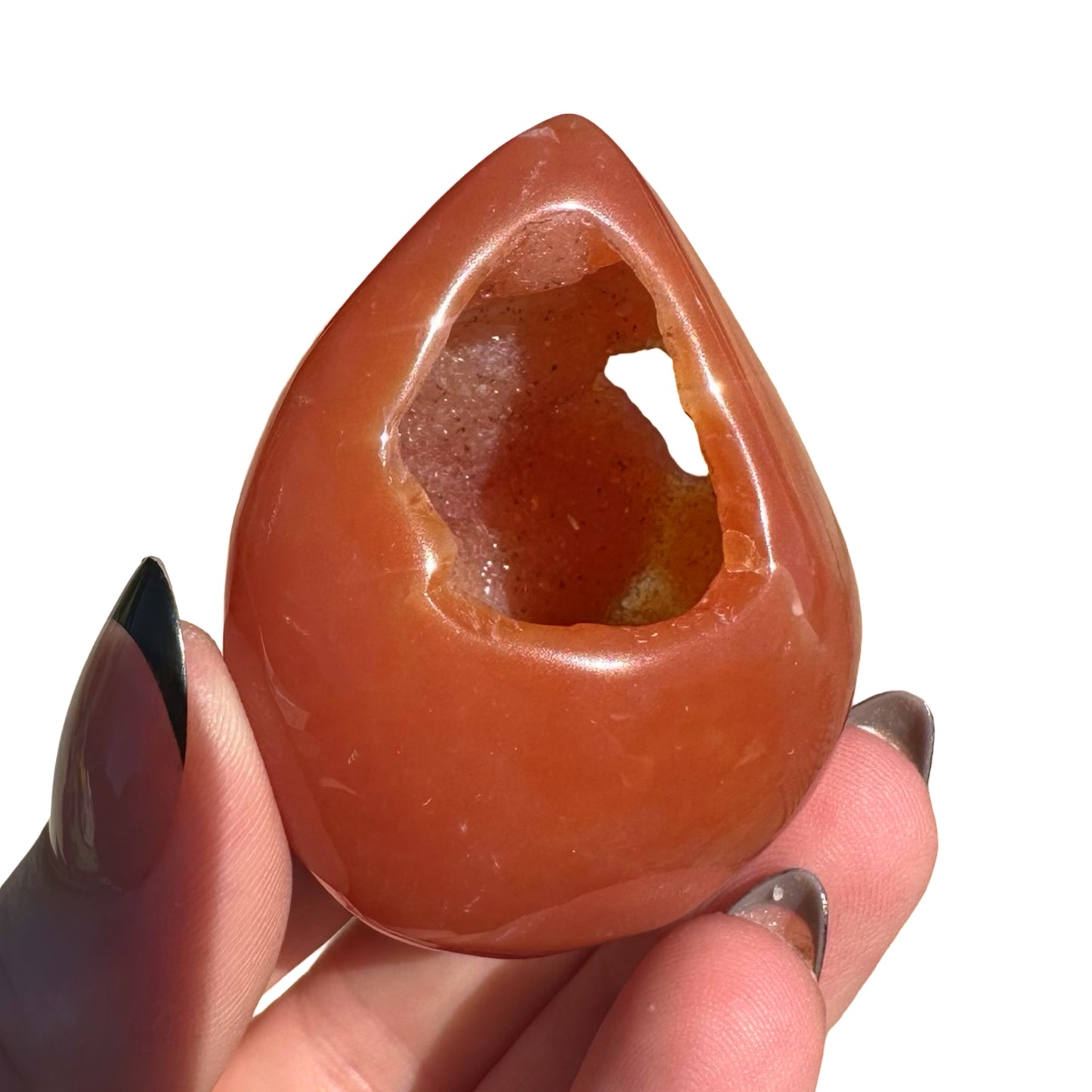 Carnelian Druzy Egg C4