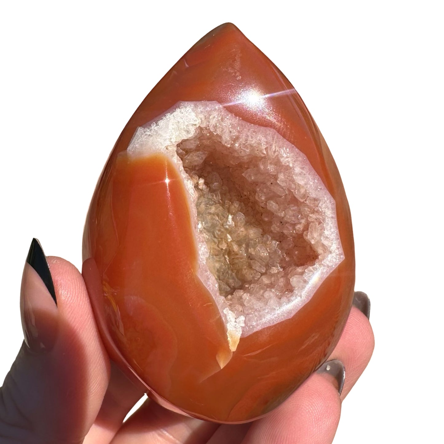 Carnelian Druzy Egg C5