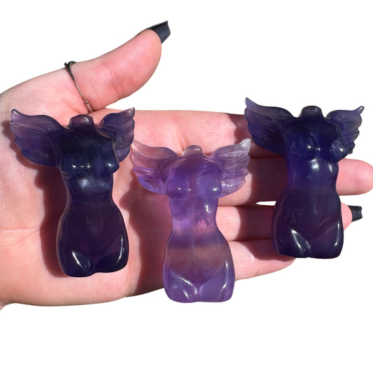 Fluorite Goddess with Wings