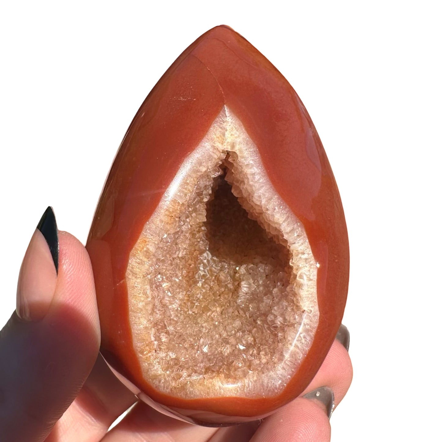 Carnelian Druzy Egg C2