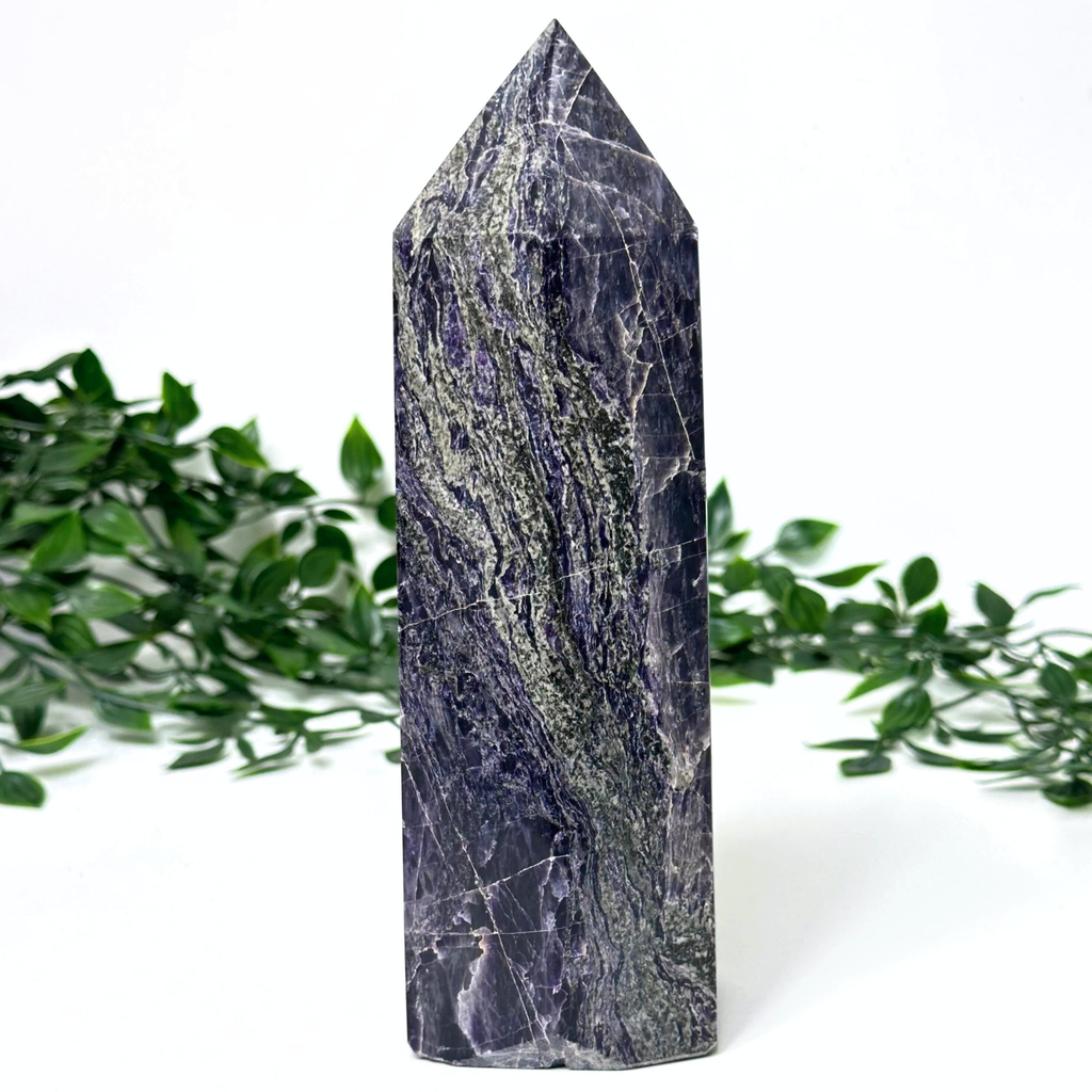 XL Purple Fluorite and Matrix Tower - Imperfect